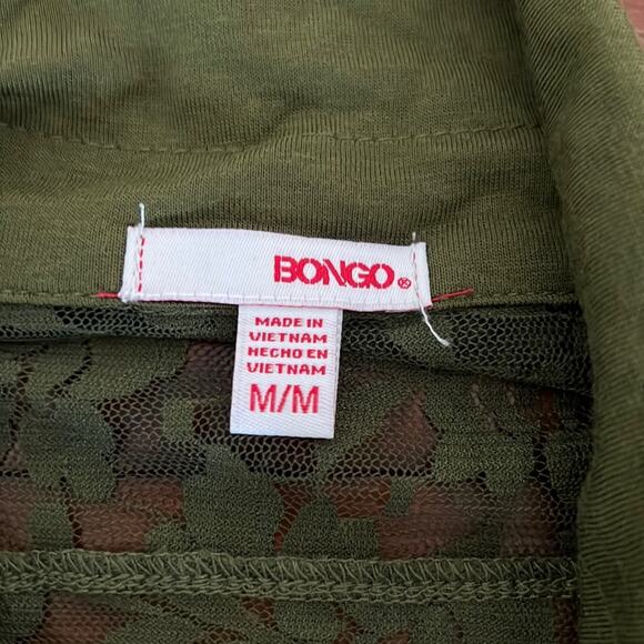 Bongo Juniors Size M Olive Green Sleeveless Knit & Lace Blouse NWT - Picture 5 of 11